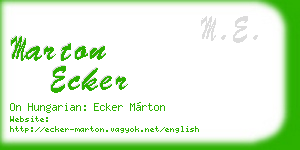 marton ecker business card