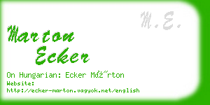 marton ecker business card